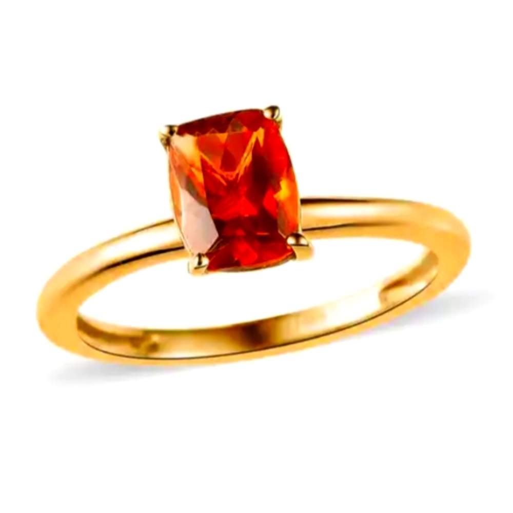 Santa Ana Madeira Citrine Solitaire Ring in Vermeil Yellow Gold Sterling Silver